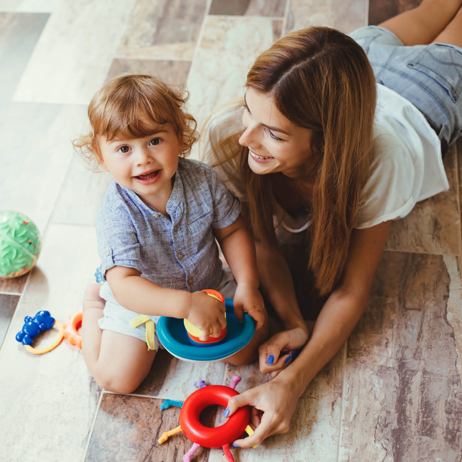 Child Mom On Vinyl Floor | Terry's Floor Fashions