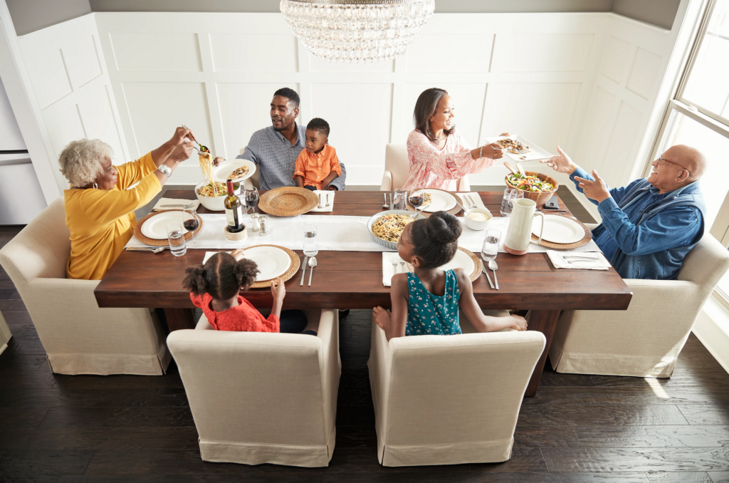 Family having breakfast at the dining table | Terry's Floor Fashionss